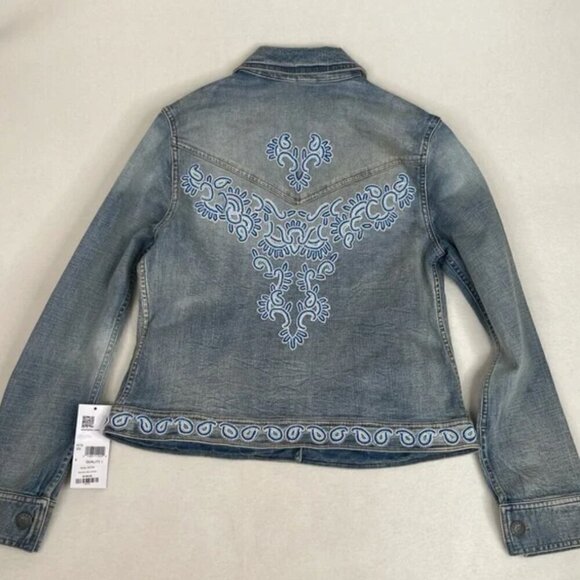 Scully Beaded Jean Jacket Medium Southwest Western - Picture 5 of 15